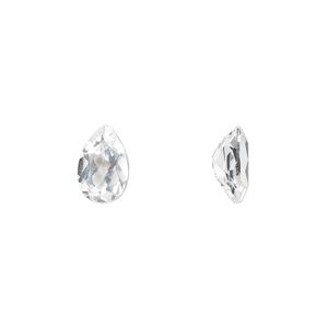 White topaz 1pkg1, hand-cut faceted pear gem natural 9x6mm