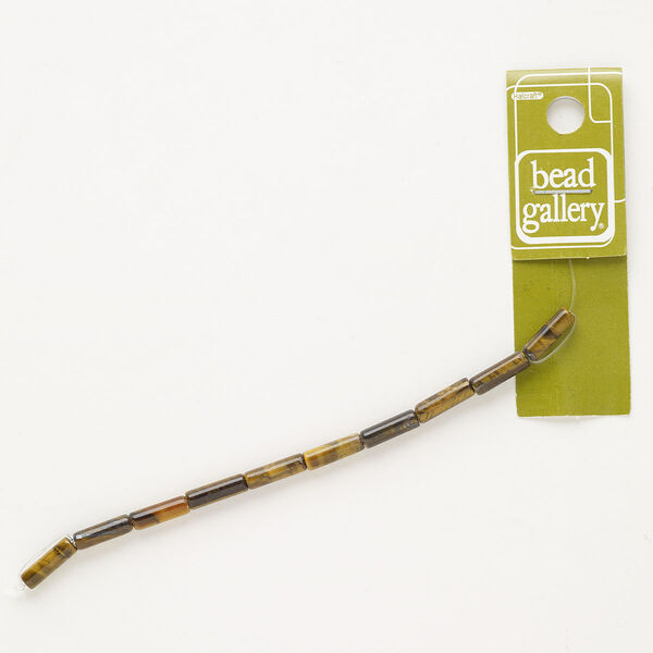 Tigereye 1pkg1, round tube bead natural C grade, 5 inch 13x4mm-14x4mm image number 0