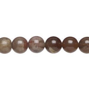 Petrified wood 1pkg1, round bead natural 15.5-16 inch 8mm