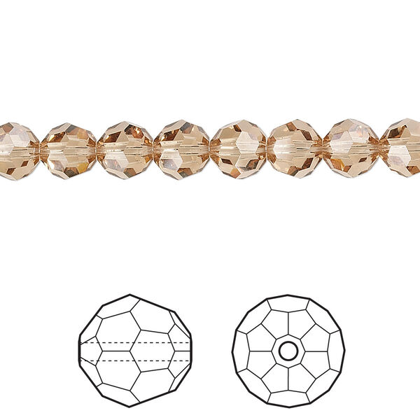 Bead 12pk light Colorado topaz, Crystal Passions® 6mm round 5000 image number 0