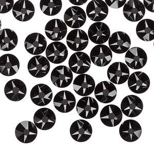 Flat back 144pk jet foil back, Crystal Passions® 6.32-6.5mm rose round SS30 2088