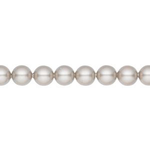 Pearl 500pk platinum, Swarovski® 6mm round 5810