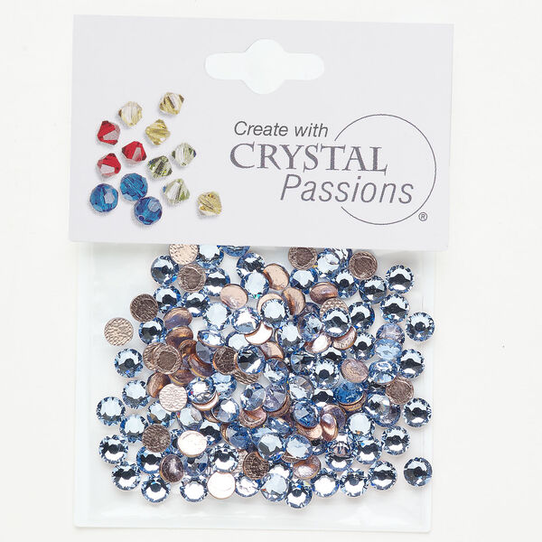 Flat back 1pkg144 light sapphire, crystal hotfix rhinestone, 4.60-4.80mm round SS20 image number 0