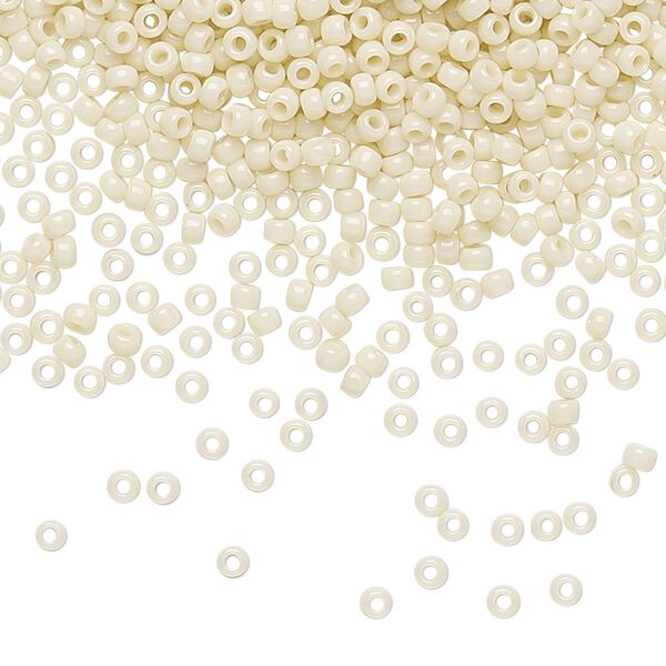 Seed bead, TOHO BEADS&reg;, glass, pkg/7.5g, #11 round, opaque light beige (TR-11-51). image number 0