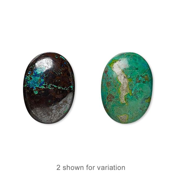 Cabochon, chrysocolla (stabilized), 18x13mm calibrated oval, C grade, Mohs hardness 2 to 4. Sold individually. image number 0