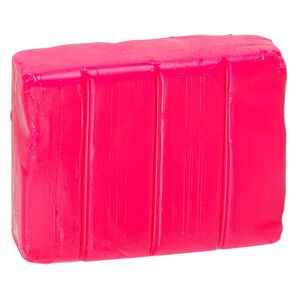 Polymer clay, Sculpey® PREMO, fluorescent pink. Sold per 2-ounce bar.