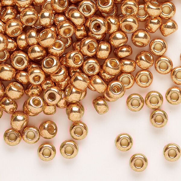 Seed bead, Miyuki 1pkg250g glass, #6 rocaille, Duracoat&reg; opaque galvanized muscat (RR-4206) image number 0