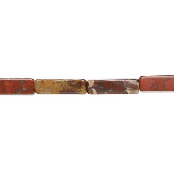 Brecciated jasper 1pkg1, square tube bead natural 15.5-16 inch 13x4mm image number 0