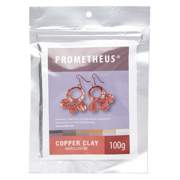Prometheus® copper clay, pkg/100g, rapid and low fire formula. image number 0