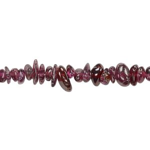 Rhodolite garnet 1pkg1, chip bead natural 15 inch small