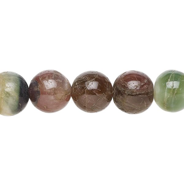 Multi-tourmaline 1pkg1, hand-cut round bead natural 15 inch 10-11mm image number 0