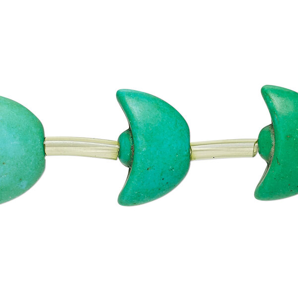 Bead, "turquoise" (resin) (imitation), kelly green and apple green, 19x12mm ingot. Sold per pkg of 14. image number 0
