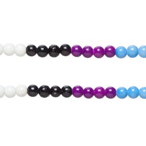 Bead, glass, opaque, 8-8.5mm round. Sold per pkg of (2) 7-inch strands, approximately 50 beads.