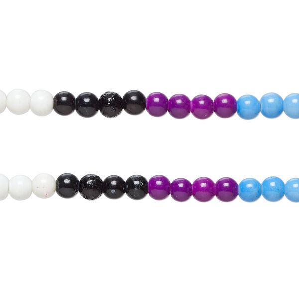 Bead, glass, opaque, 8-8.5mm round. Sold per pkg of (2) 7-inch strands, approximately 50 beads. image number 0