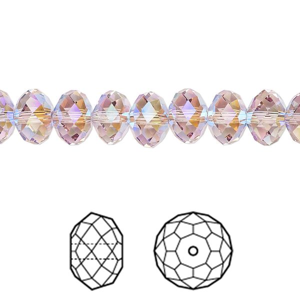 Bead 144pk light amethyst shimmer 2X, Crystal Passions® 8x6mm rondelle 5040 image number 0