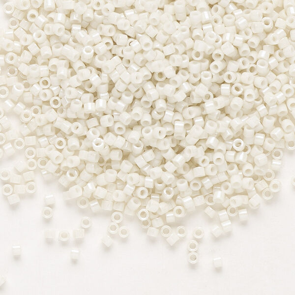 Seed bead, Delica®, glass, pkg/50g, #11 round, opaque glazed luster limestone (DB-0211). image number 0