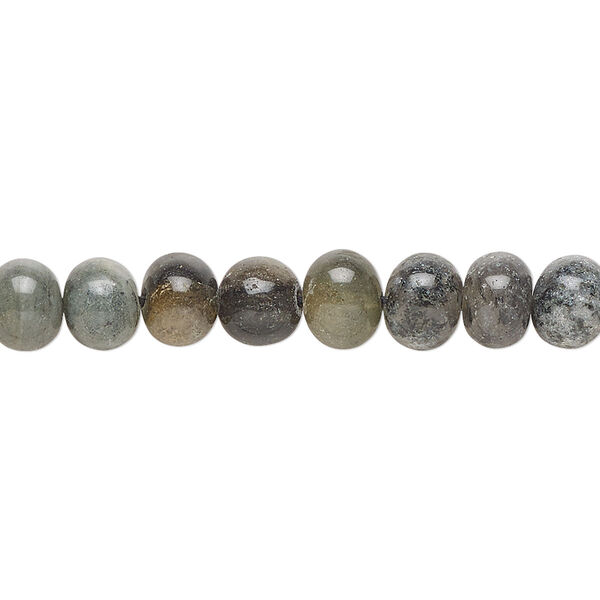 Black spotted quartz 1pkg1, hand-cut uneven round / rondelle bead natural 14 inch 6-7mm / 7x5mm image number 0