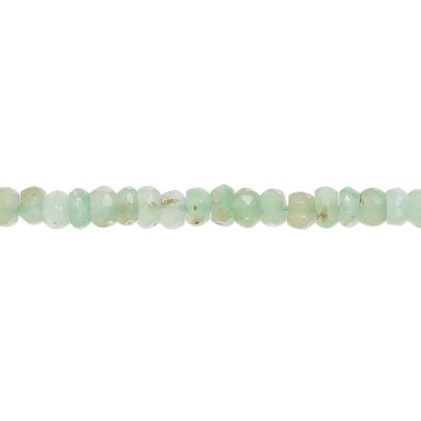 Chrysoprase 1pkg1, hand-cut faceted rondelle bead natural 13 inch 3x2mm-5x3mm image number 0