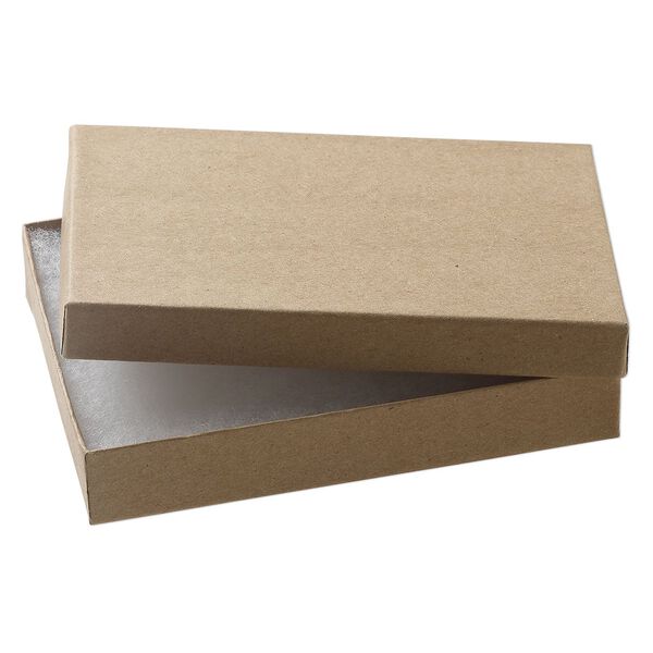 Paper / "cotton" (polyester) 1pkg4, rectangle box kraft 5.25x3.75x.88 inch image number 0