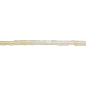 Bead, bamboo coral (bleached), white, 2.5mm heishi, C grade, Mohs hardness 3-1/2 to 4. Sold per 15-inch strand.