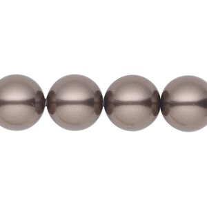 Pearl 10pk brown, Crystal Passions® 12mm round 5811