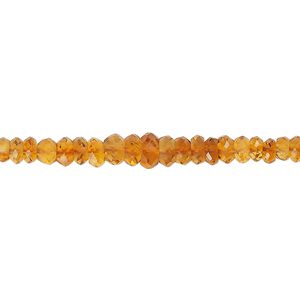 Madeira citrine 1pkg1, hand-cut faceted rondelle bead 4 inch graduated 3x1mm-5x3mm