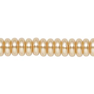 Pearl 1pk champagne, Celestial Crystal® 8x3mm rondelle 15.5-16 inch