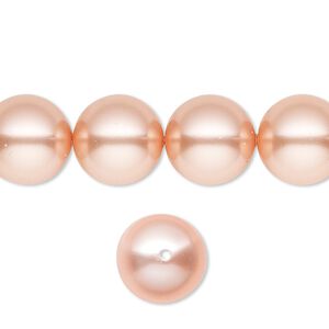 Pearl 10pk rose peach, Crystal Passions® 12mm round 5810