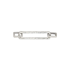 Link 1pkg1, antiqued sterling silver, 20x5mm textured open rectangle.