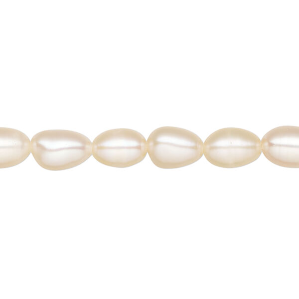 Freshwater pearl 1pkg1 rice natural, 14 inch peach 5-6mm cultured image number 0