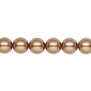 Pearl 25pk bronze, Preciosa Czech crystal 8mm round