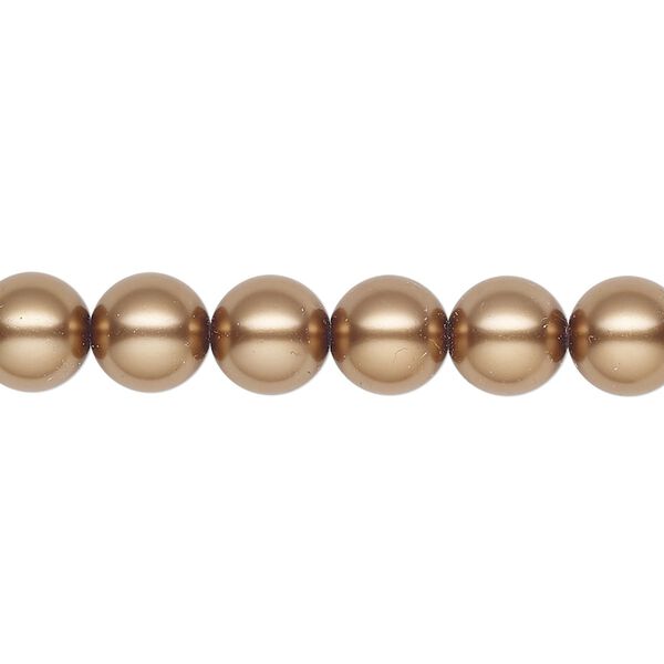 Pearl 25pk bronze, Preciosa Czech crystal 8mm round image number 0