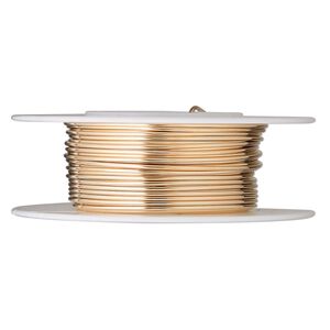 Wire, 14Kt gold-filled, dead-soft, round, 20 gauge. Sold per pkg of 5 feet.