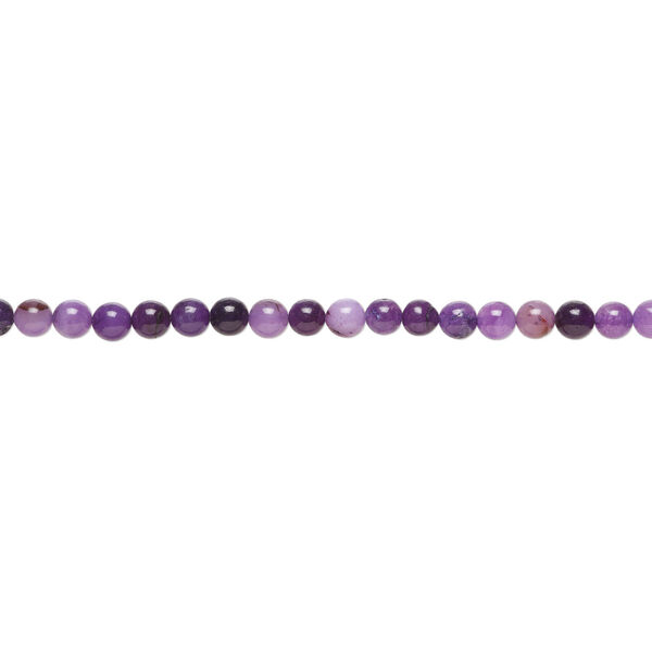 Amethyst / quartz 1pkg1, round bead, 15 inch 8mm image number 1