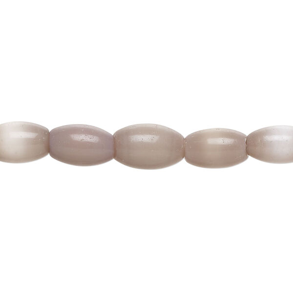 Bead, fiber optic glass, pkg/14 inch, opaque lavender, 11x7mm center-drilled oval. image number 0