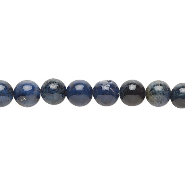Bead, dumortierite (natural), 6mm round, B grade, Mohs hardness 7. Sold per 15-1/2" to 16" strand. image number 0