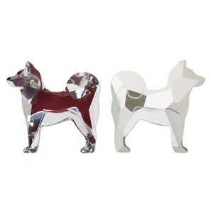 Fancy stone 1pk crystal foil back, Crystal Passions® 19.2x19mm akita dog 4034