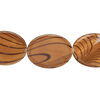 Mother-of-pearl shell 1pkg1, flat oval bead 14 inch brown and black 19x15mm-20x15mm image number 0