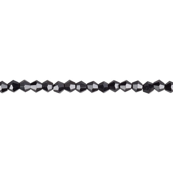 Bead 1pk 16 facets opaque black, Celestial Crystal® 3mm bicone 15.5-16 inch image number 0