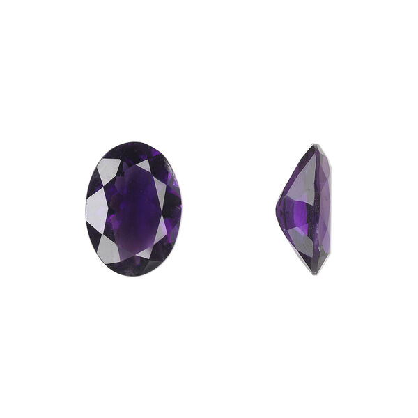 Gem, amethyst (natural), light to medium, 14x10mm faceted oval, A grade, Mohs hardness 7. Sold individually. image number 0