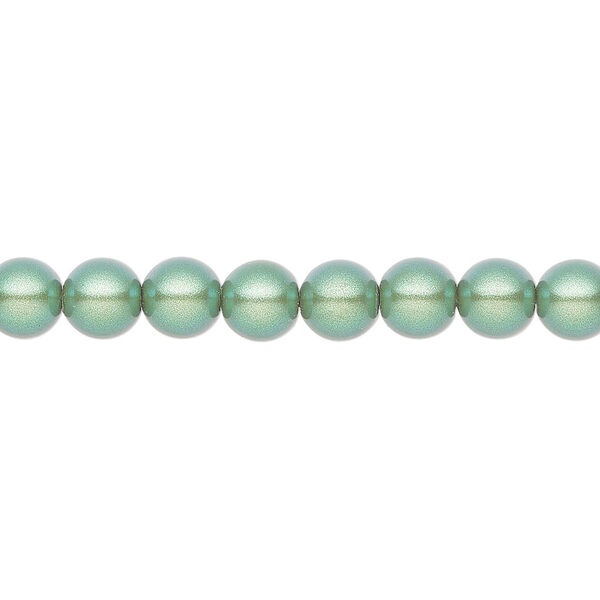 Pearl 25pk pearlescent green, Preciosa Czech crystal 6mm round image number 0