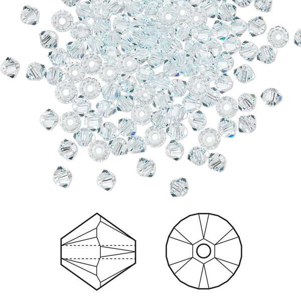 Bead 48pk light Azore, Crystal Passions® 3mm bicone 5328 image number 0