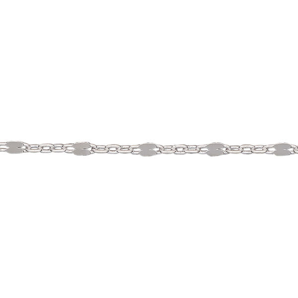 Chain, silver-plated brass, 2.4mm mirror. Sold per pkg of 5 feet. image number 0