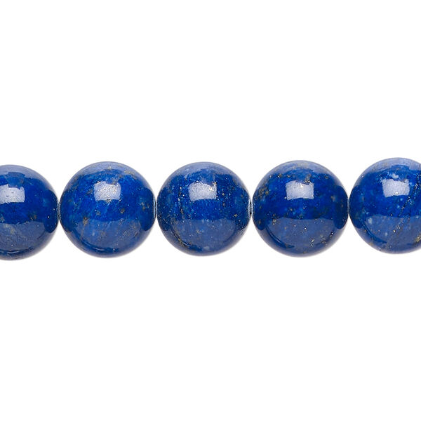 Bead, lapis lazuli (natural), 10mm round, A- grade, Mohs hardness 5 to 6. Sold per 15-1/2" to 16" strand. image number 0