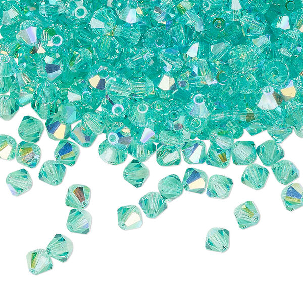 Bead 720pk Caribbean Sea AB, Preciosa Czech crystal 4mm bicone image number 0