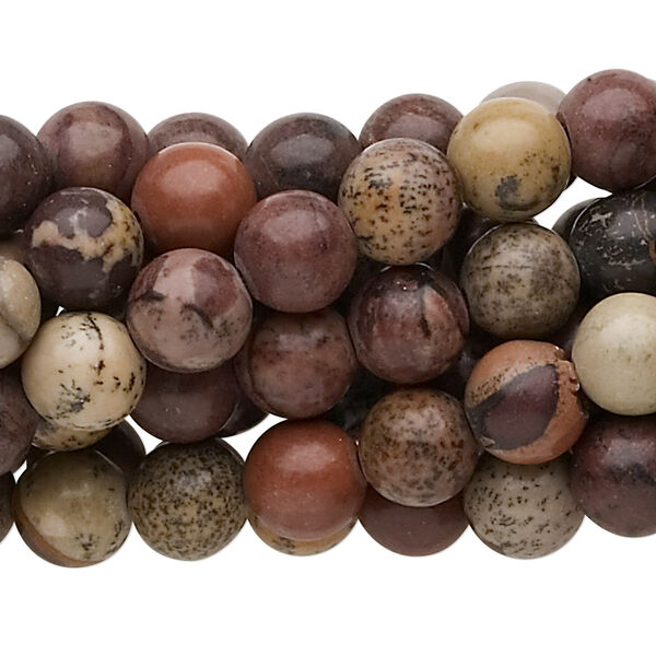 Limestone 1pkg10, round bead C grade, 15.5-16 inch 8mm image number 0