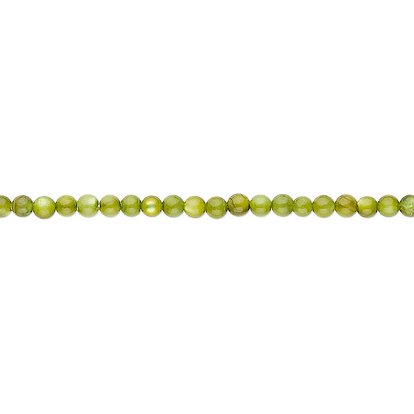 Bead, mother-of-pearl shell (dyed), moss green, 2mm round. Sold per 15" to 16" strand. image number 0