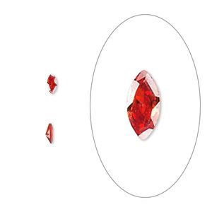 Gem, cubic zirconia, garnet red, 4x2mm faceted marquise, Mohs hardness 8-1/2. Sold per pkg of 5.
