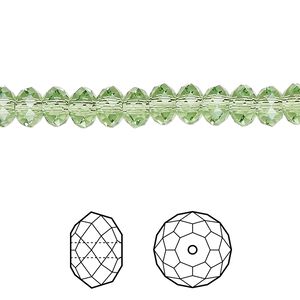 Bead 12pk peridot, Crystal Passions® Regenerated 6x4mm rondelle 5040