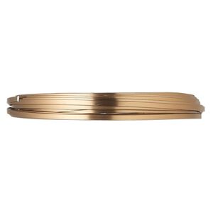 Wire, anodized aluminum, brown, 3.5x1mm flat, 16 gauge. Sold per pkg of 18 feet.